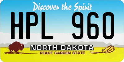 ND license plate HPL960
