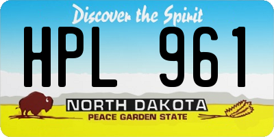 ND license plate HPL961