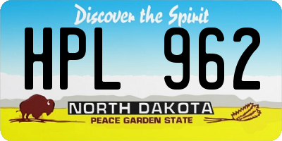 ND license plate HPL962
