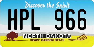 ND license plate HPL966