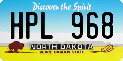 ND license plate HPL968