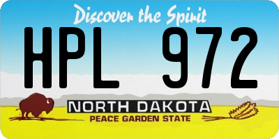 ND license plate HPL972