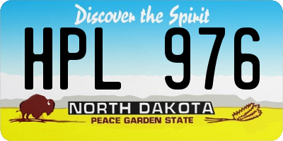 ND license plate HPL976