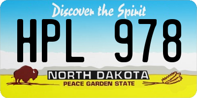 ND license plate HPL978