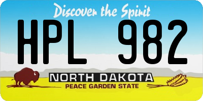 ND license plate HPL982