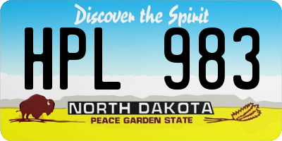 ND license plate HPL983