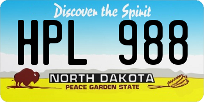 ND license plate HPL988