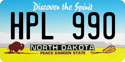 ND license plate HPL990