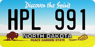 ND license plate HPL991