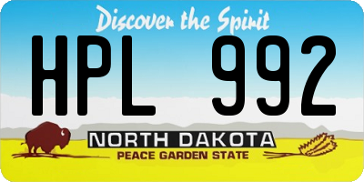 ND license plate HPL992