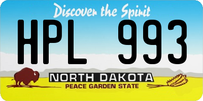 ND license plate HPL993