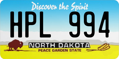 ND license plate HPL994