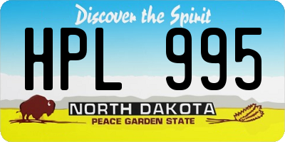 ND license plate HPL995