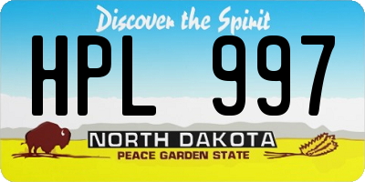 ND license plate HPL997