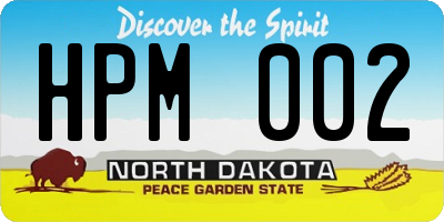 ND license plate HPM002