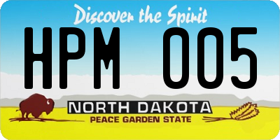 ND license plate HPM005