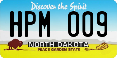 ND license plate HPM009
