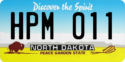 ND license plate HPM011