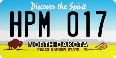 ND license plate HPM017