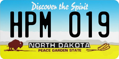 ND license plate HPM019