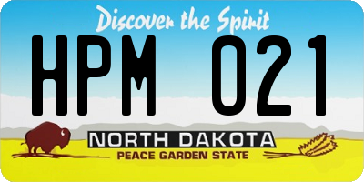 ND license plate HPM021