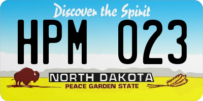 ND license plate HPM023