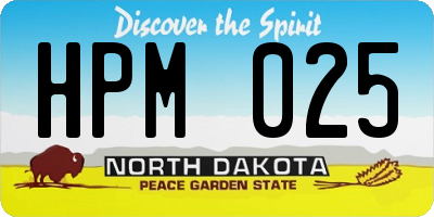 ND license plate HPM025