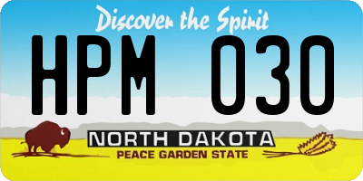 ND license plate HPM030