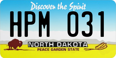 ND license plate HPM031