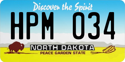 ND license plate HPM034