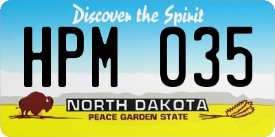 ND license plate HPM035