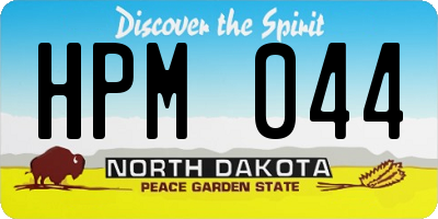 ND license plate HPM044