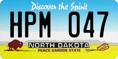 ND license plate HPM047