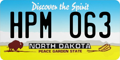 ND license plate HPM063
