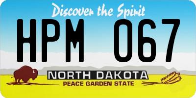 ND license plate HPM067