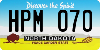 ND license plate HPM070