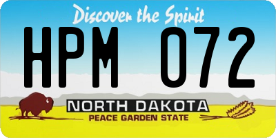ND license plate HPM072