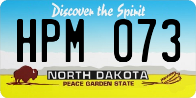 ND license plate HPM073