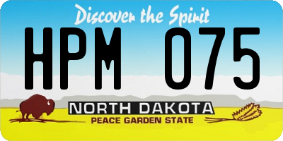 ND license plate HPM075