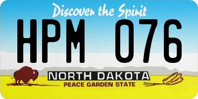 ND license plate HPM076