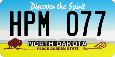 ND license plate HPM077