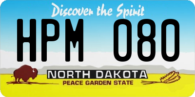 ND license plate HPM080