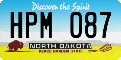 ND license plate HPM087