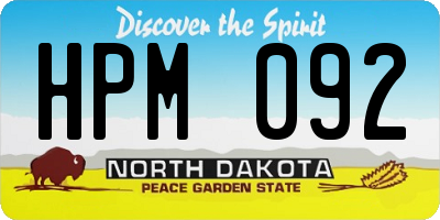 ND license plate HPM092