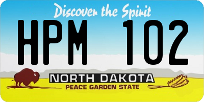 ND license plate HPM102