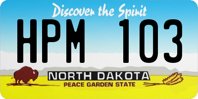 ND license plate HPM103