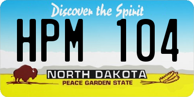 ND license plate HPM104