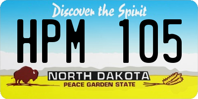 ND license plate HPM105