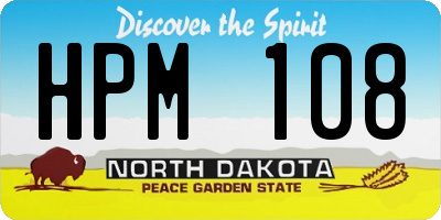 ND license plate HPM108