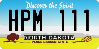 ND license plate HPM111